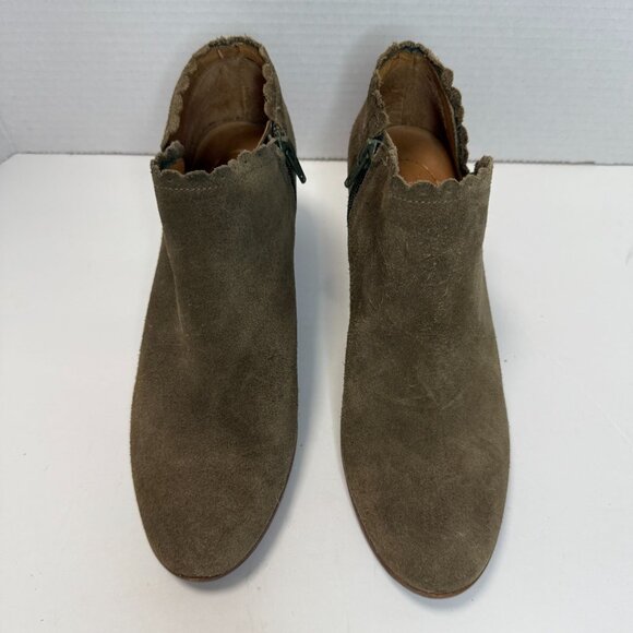 Jack Rogers Women's Marianna Suede Ankle Boots Side Zip Stacked Heel Taupe Sz 8 - Picture 8 of 8